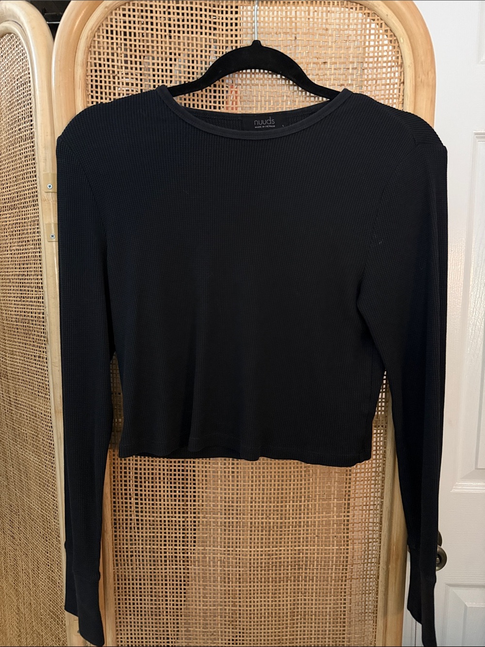 nuuds Black Ribbed Long Sleeve Tee